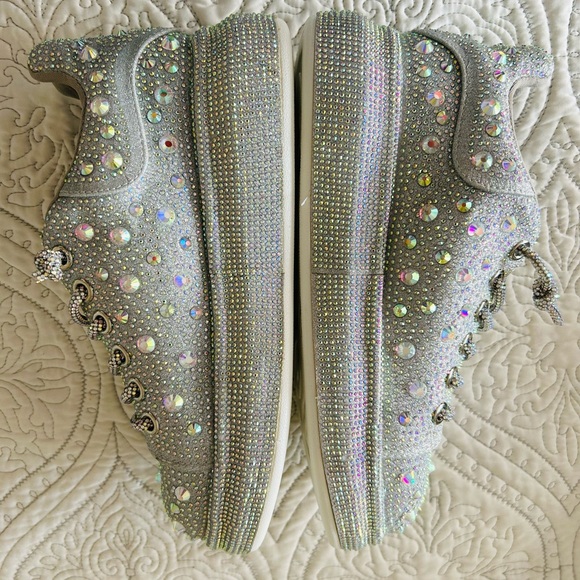 Crystal Rhinestone covered platform sneakers. Brand new in box, perfect! - Picture 4 of 8